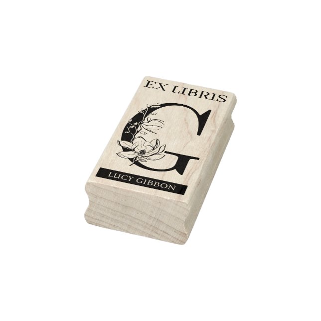 Sello De Caucho Biblioteca del libro libris EX monograma G (Sello)