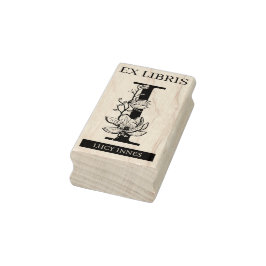 Sello De Caucho Biblioteca del libro libris EX monograma I