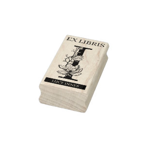 Sello De Caucho Biblioteca del libro libris EX monograma I