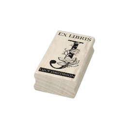 Sello De Caucho Biblioteca del libro libris EX monograma J