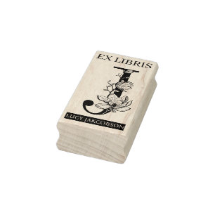 Sello De Caucho Biblioteca del libro libris EX monograma J