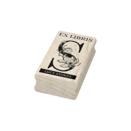 Sello De Caucho Biblioteca del libro libris EX monograma S