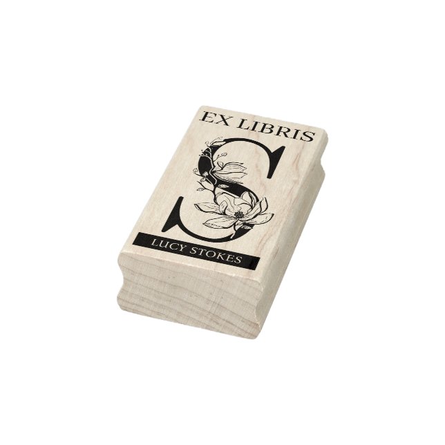 Sello De Caucho Biblioteca del libro libris EX monograma S (Sello)