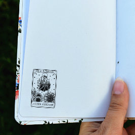 Sello De Caucho Biblioteca Tarot del libro Floral Skull