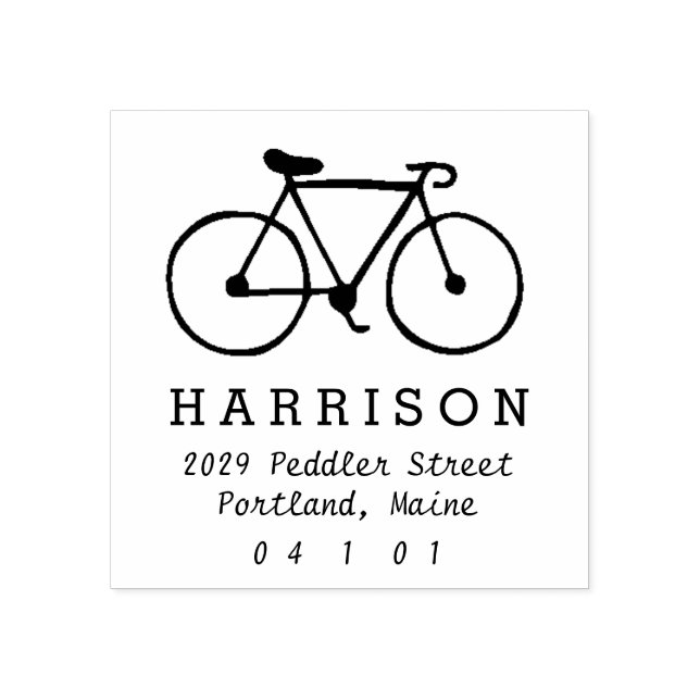 Sello De Caucho Bicicleta (Impresión)