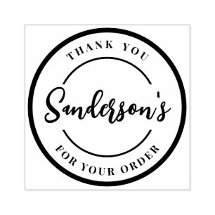 Sello De Caucho Black White Gracias Por Tu Negocio De Pedidos