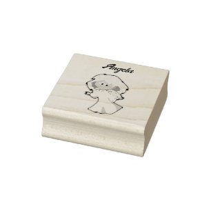 Sello De Caucho Blonde Baby Angel, Navidades Personalizado para va