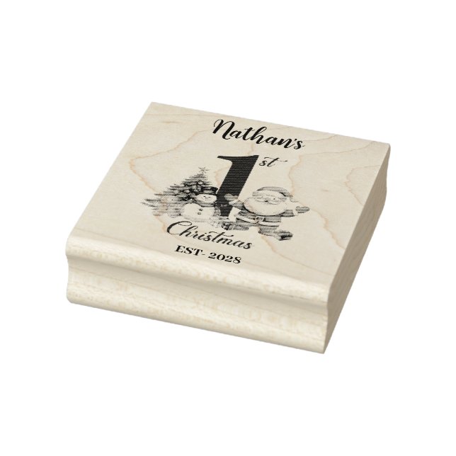 Sello De Caucho Blue Boy First Christmas (Sello)