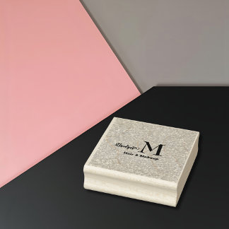 Sello De Caucho Blush Pink glitter Monogram hair and makeup