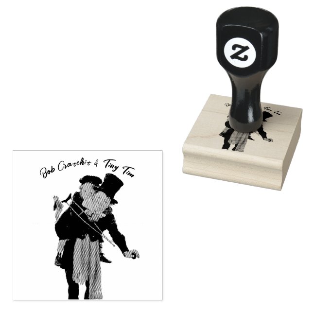 Sello De Caucho Bob Cratchit y Tiny Tim Christmas Carol (Sellado)