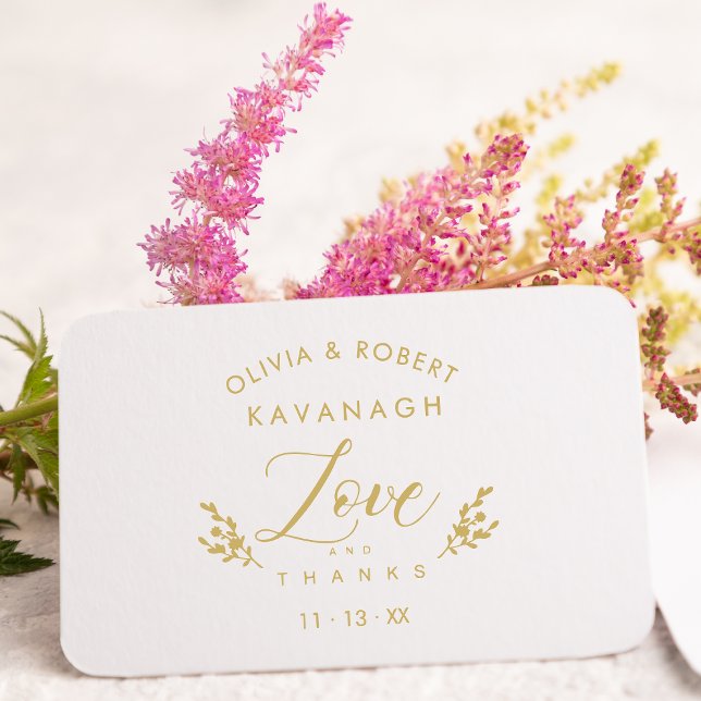 Sello De Caucho Boda Amor y Gracias Moda Cita Botánica Elegante (Subido por el creador)