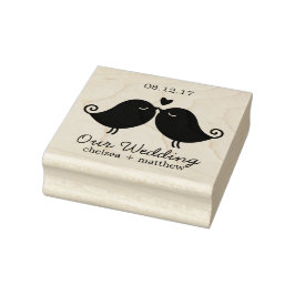 Sello De Caucho Boda de Aves de Amor Dulce