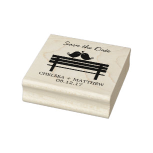 Sello De Caucho Boda de Aves de Amor Dulce