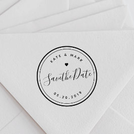 Sello De Caucho Boda de Caligrafía a Mano Moderna Guardar la Fecha