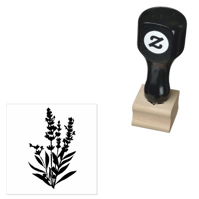 Sello De Caucho Boda de flores de lavanda (Sellado)