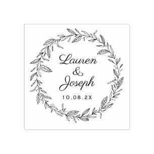 Sello De Caucho boda de guirnaldas botánicas