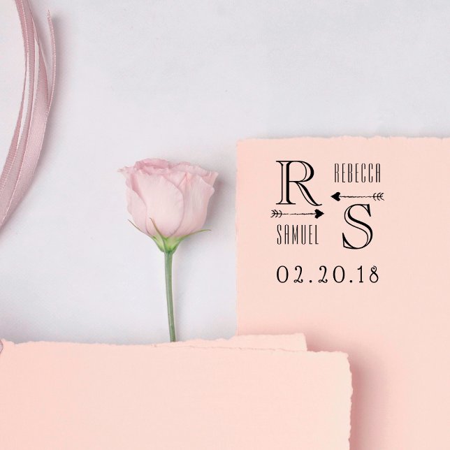 Sello De Caucho Boda de Iniciales y Nombres de Personalizados de f (Subido por el creador)