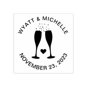 Sello De Caucho Boda de la celebración del champán / Personalizado