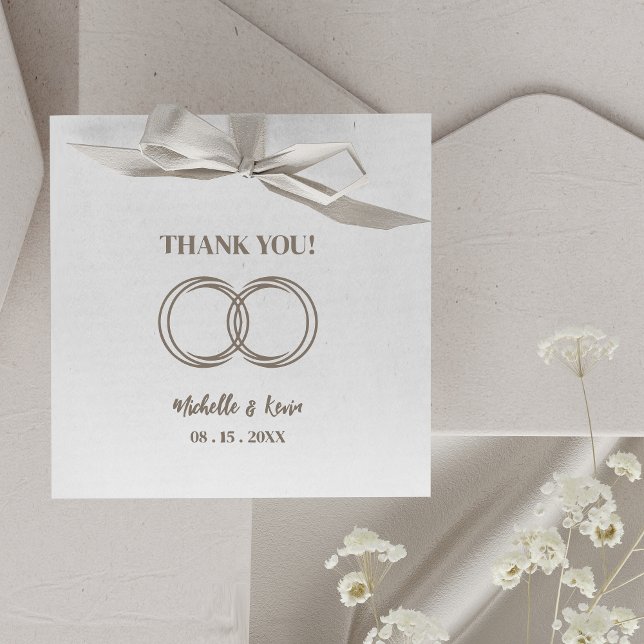 Sello De Caucho Boda de moda original Rings Gracias Boda (Elegant Original Trendy Wedding Rings Thank You Wedding Rubber Stamp.)