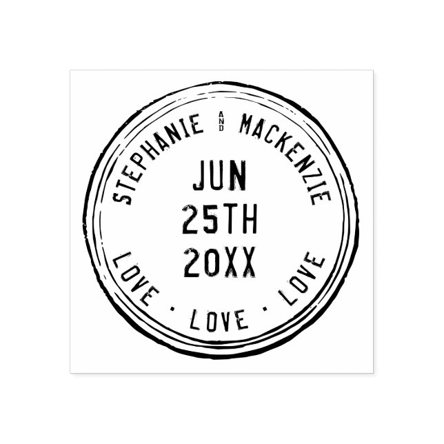 Sello De Caucho Boda de nombres personalizados de Personalizado de (Impresión)