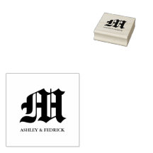 Boda de Novia y Groom Monograma en inglés antiguo