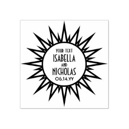 Sello De Caucho Boda de tipografía de Moda de Sunburst Art Deco Vi