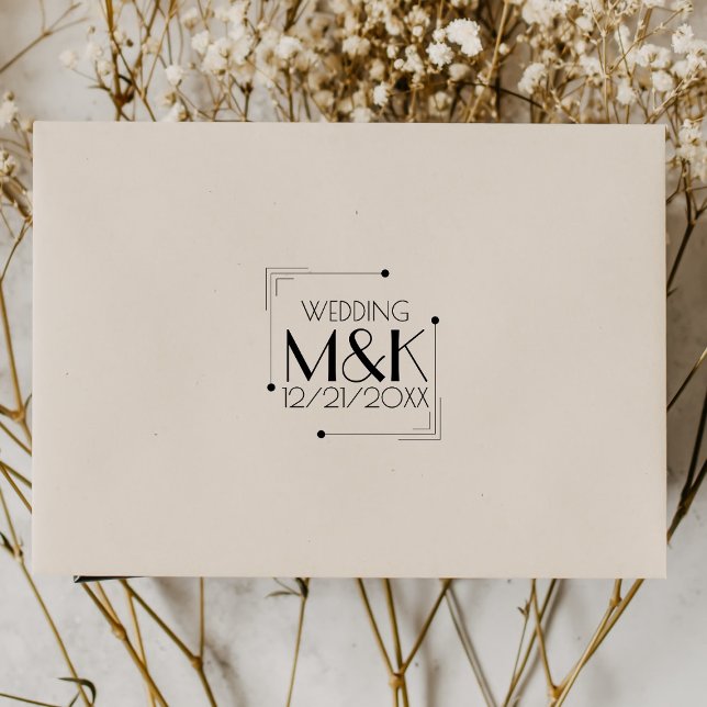 Sello de caucho Boda del Monograma Art Deco de los (Subido por el creador)