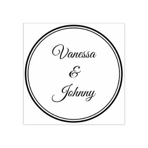 Sello De Caucho Boda Elegante Clásico Boho Moderno Dorado #901