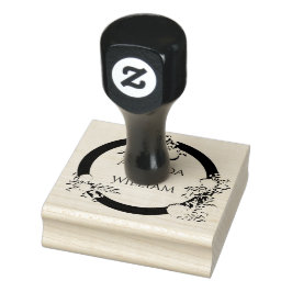 Sello De Caucho Boda finamente florecido