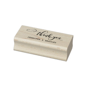 Sello De Caucho Boda Gracias Firma De Nombre Personalizado