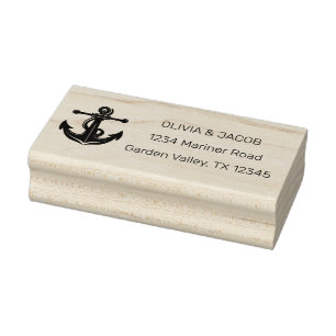 Sello De Caucho Boda Nautical Anchor Boat Lake Ocean
