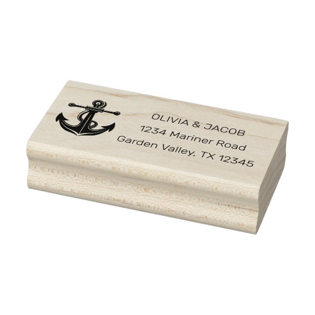 Sello De Caucho Boda Nautical Anchor Boat Lake Ocean (Sello)