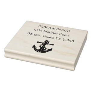 Sello De Caucho Boda Nautical Anchor Boat Lake Ocean