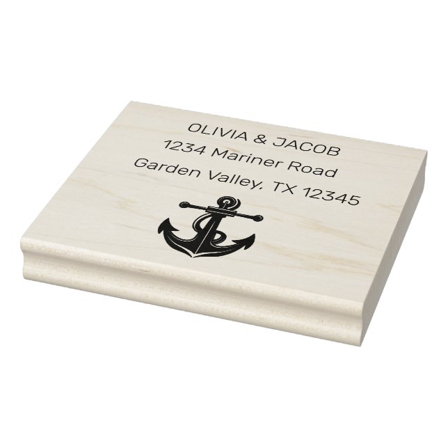 Sello De Caucho Boda Nautical Anchor Boat Lake Ocean (Sello)