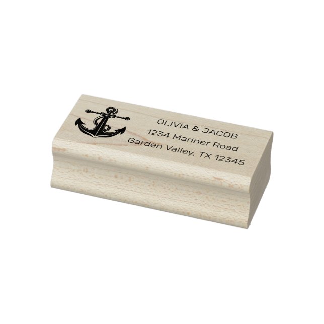 Sello De Caucho Boda Nautical Anchor Boat Lake Ocean (Sello)