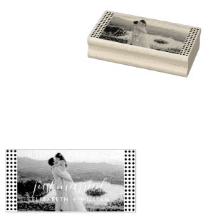 Sello De Caucho Boda personalizada de lunares dorados y azules