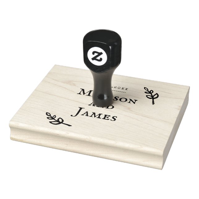 Sello De Caucho Boda romántico casero (Sello)