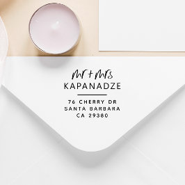 Sello De Caucho Boho Future Mr & Mrs Boda Personalizado Return Add