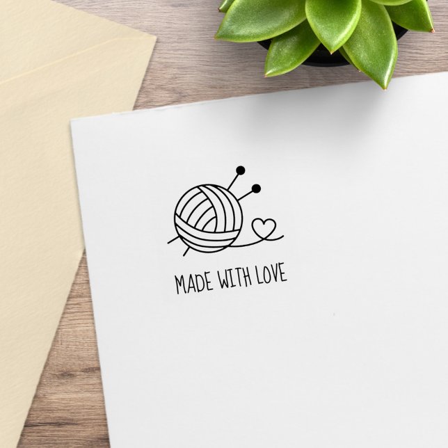 Sello De Caucho Bola de yarn con agujas de punto 1x1 (Subido por el creador)