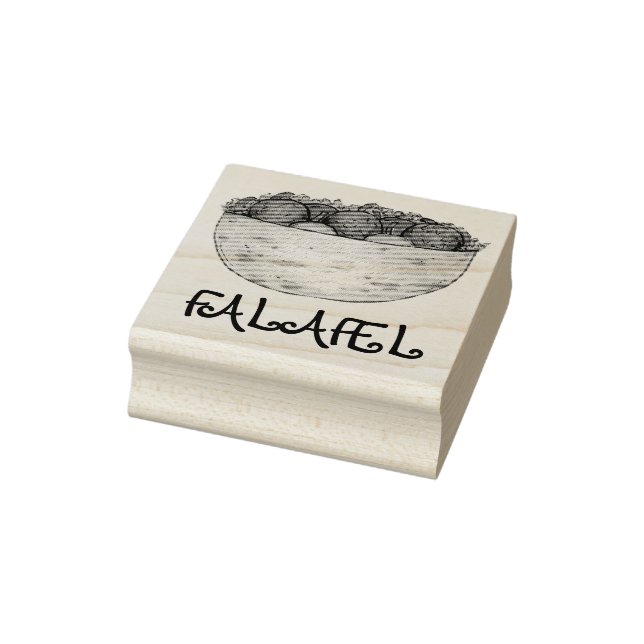 Sello De Caucho Bolas de Falafel Tiradas De Sandwich De Pita (Sello)