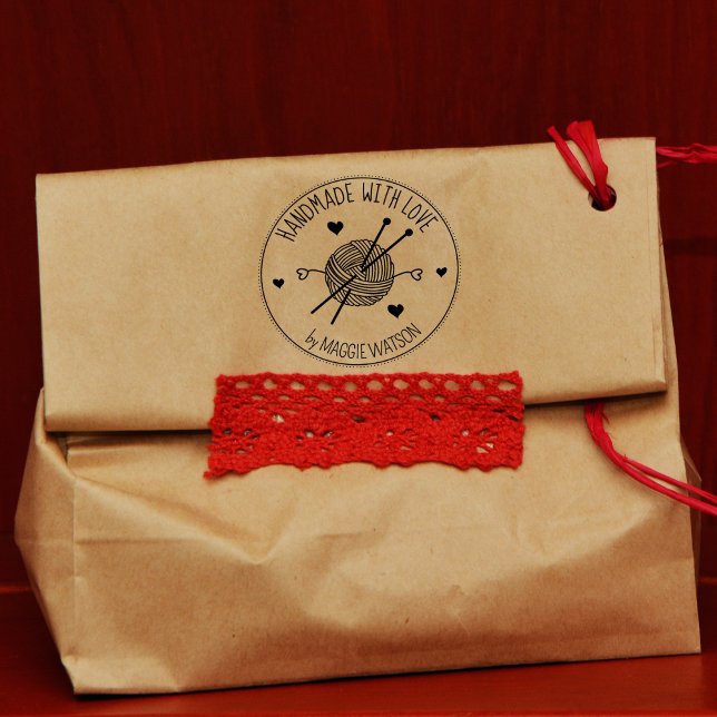 Sello De Caucho Bolas de lana hechas a mano con amor, (Subido por el creador)