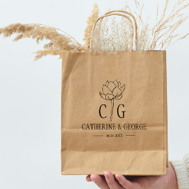 Sello De Caucho Bolsa de matrimonio personalizada de flor de monog
