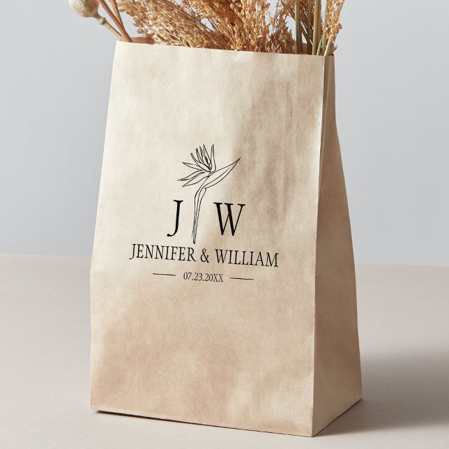 Sello De Caucho Bolsa de matrimonio personalizada de flor de monog (Subido por el creador)