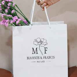 Sello De Caucho Bolsa de matrimonio personalizada de flor de monog