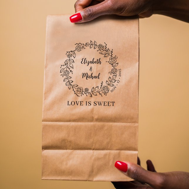 Sello De Caucho Bolsas dulces de Boda Floral (Subido por el creador)