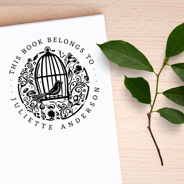 Sello De Caucho Bonito libro de nombres personalizado de jaula de  (Subido por el creador)