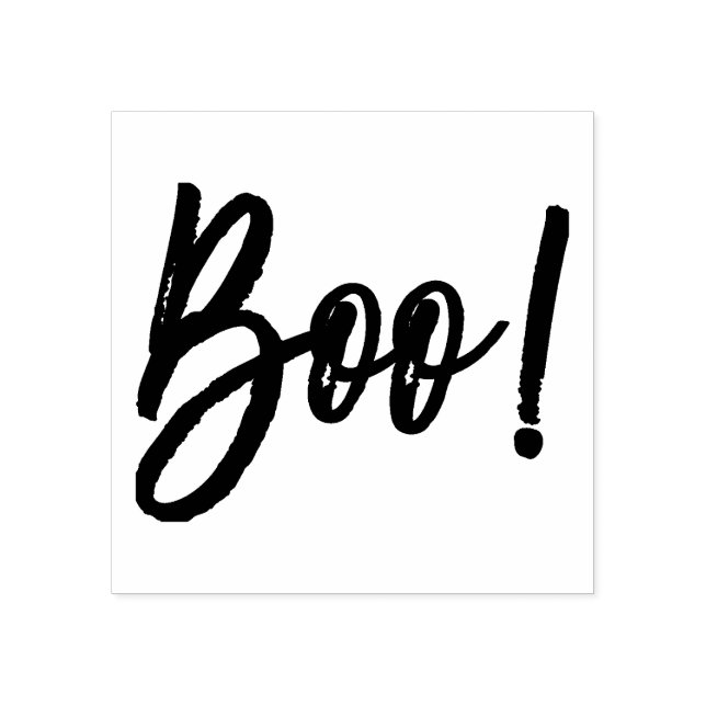 Sello De Caucho ¡Boo! Halloween Script Moderno Stamp (Impresión)