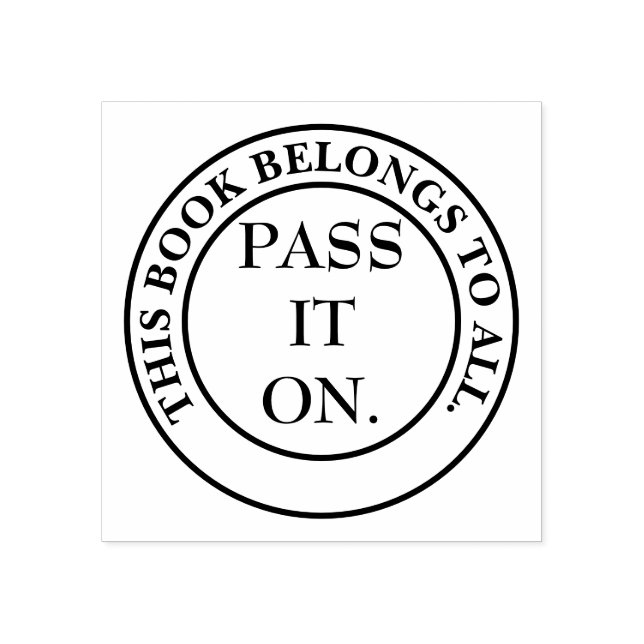 Sello De Caucho Bookplate para animar a compartir libros (Impresión)