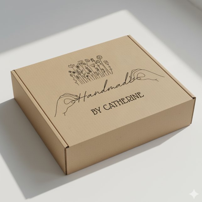 Sello De Caucho Botánica Hecho a Mano por (nombre personalizado),  (Subido por el creador)