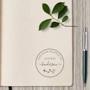 Sello De Caucho Botánica Simple Del Personalizado Del Libro De La